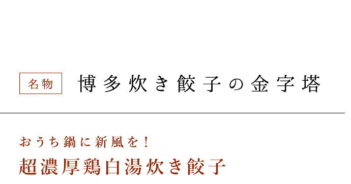 博多炊き餃子の金字塔